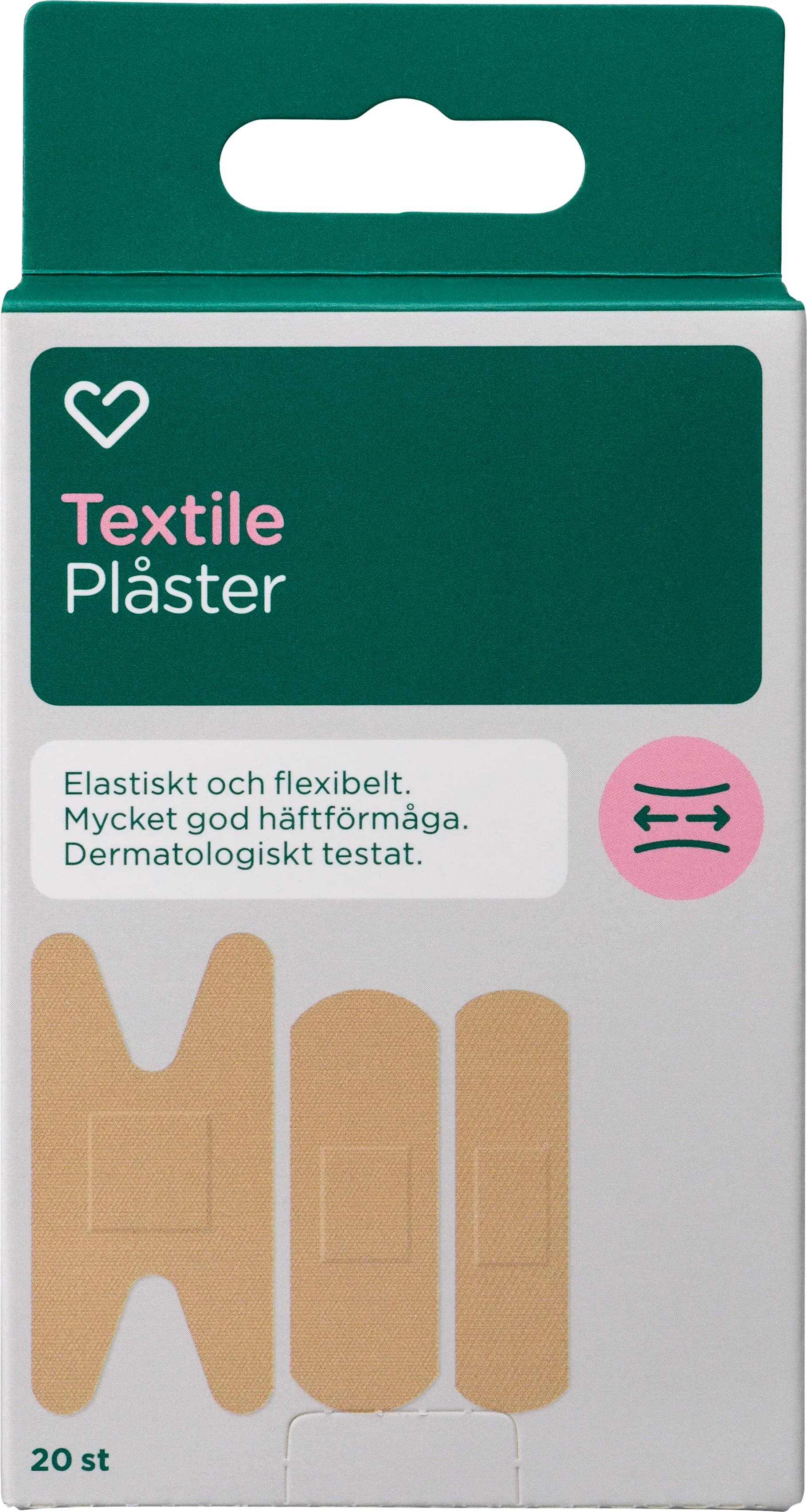 Hjärtats Plåster Textile 20st från Hjärtats – köp hos Apotek Hjärtat