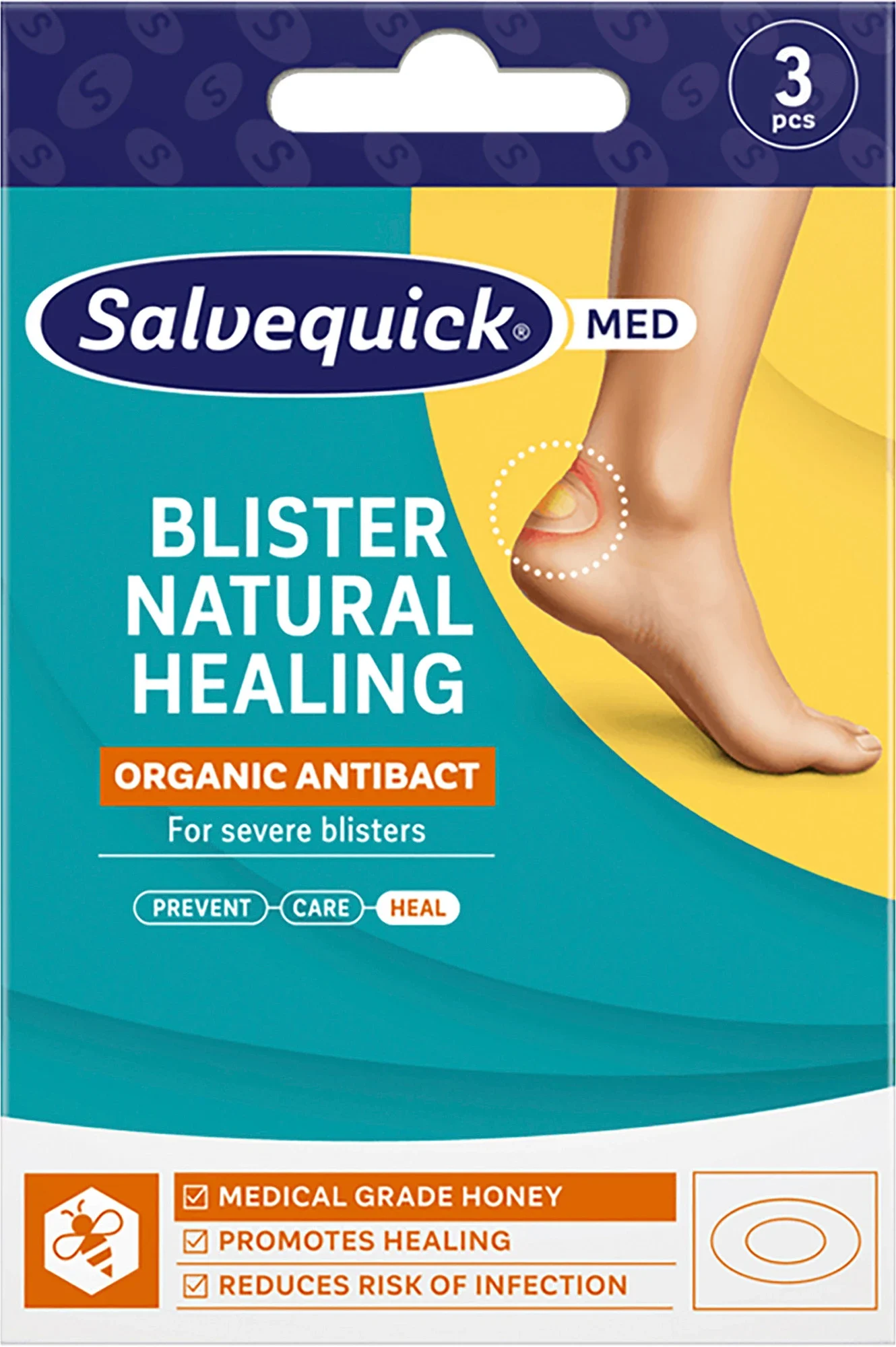 Salvequick Med Blister Natural Healing Heel 3 st från Salvequick – köp hos Apotek Hjärtat