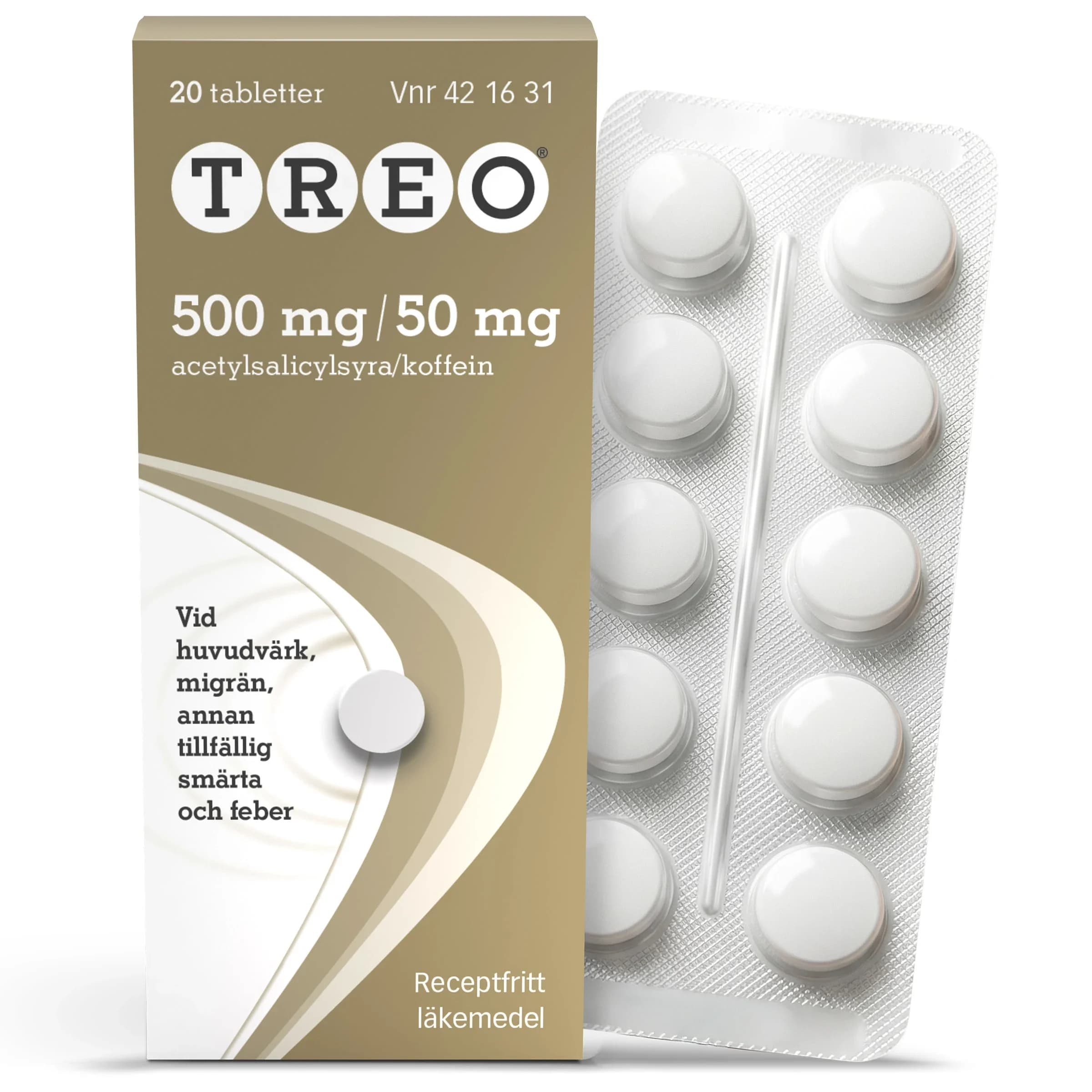 Treo Tablett 500mg/50mg Blister 20 st från Treo – köp hos Apotek Hjärtat