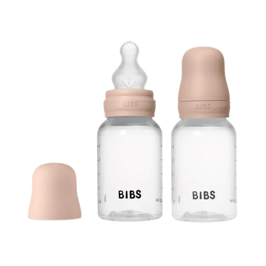BIBS Baby Bottle Round Silicone Slow Flow 150 ml 2-pack Blush från BIBS – köp hos Apotek Hjärtat