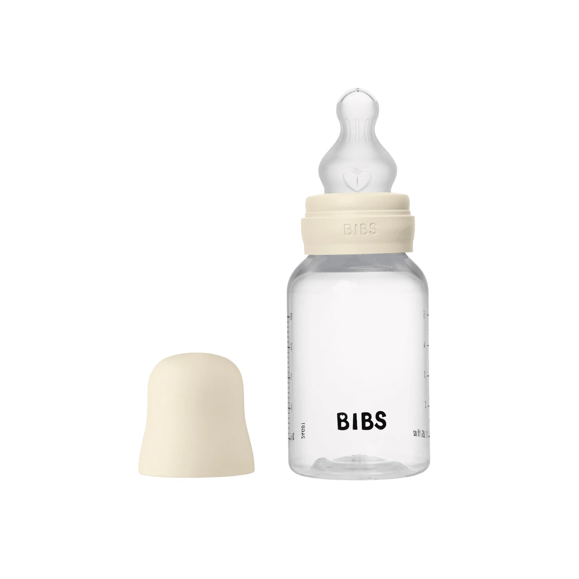 BIBS Baby Bottle Round Silicone Slow Flow Ivory 150 ml 1-pack från BIBS – köp hos Apotek Hjärtat