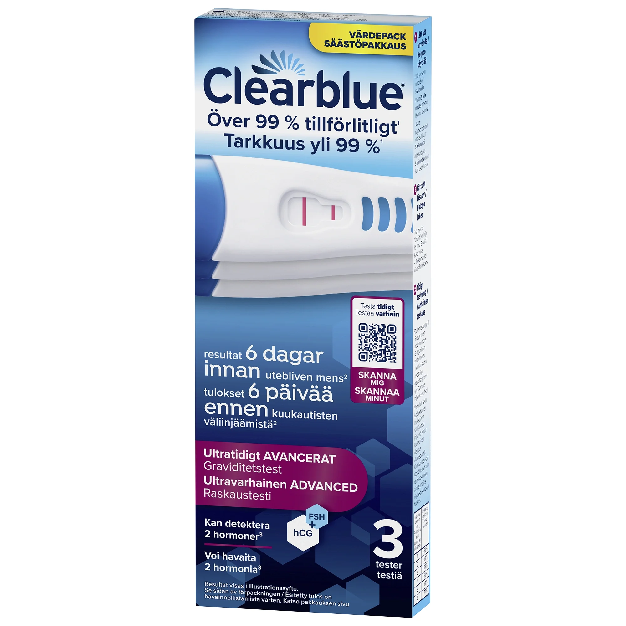 Clearblue Ultratidigt Graviditetstest 3 st från Clearblue – köp hos Apotek Hjärtat