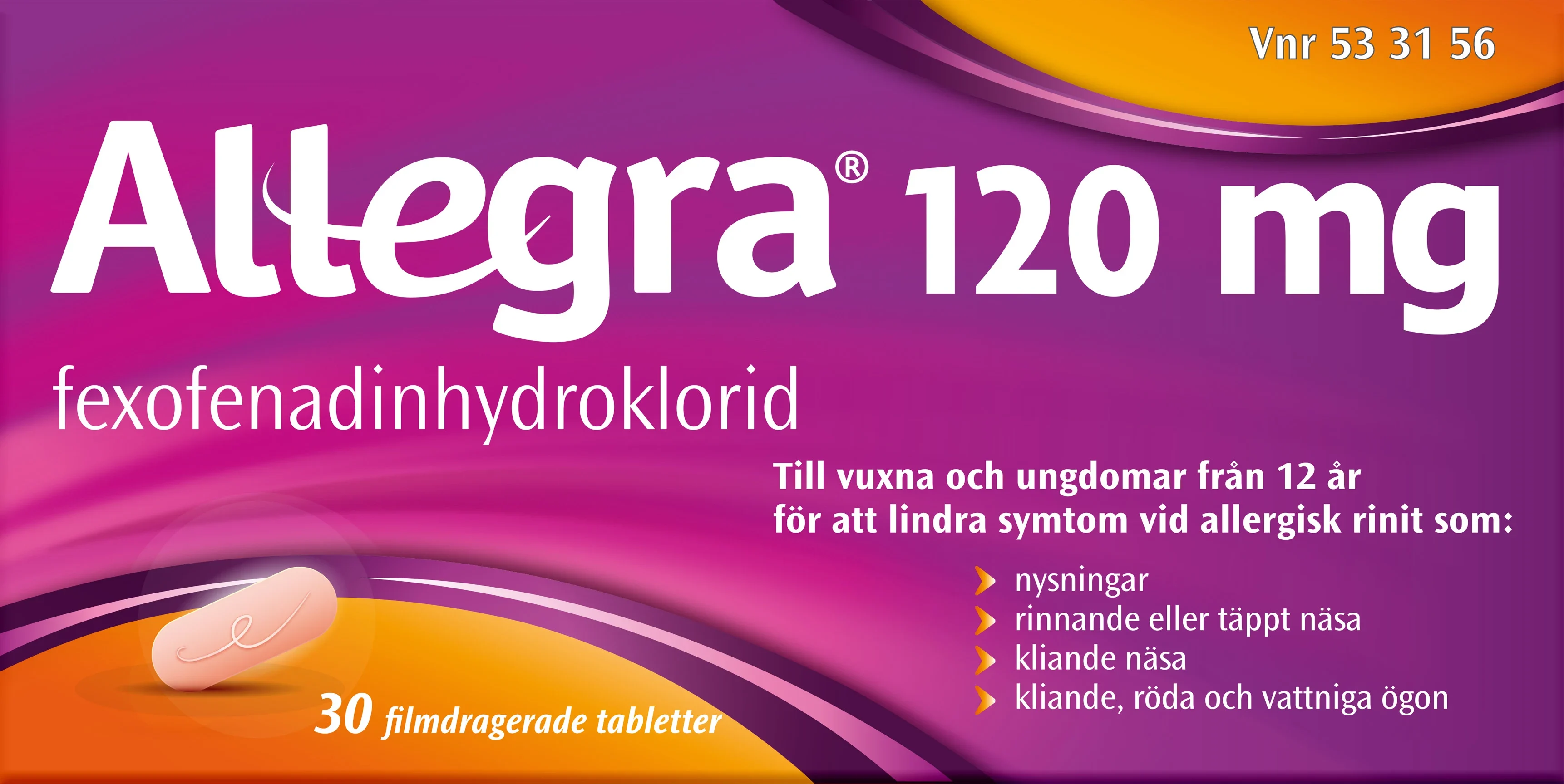 Allegra filmdragerad tablett 120 mg 30 st från Allegra – köp hos Apotek Hjärtat