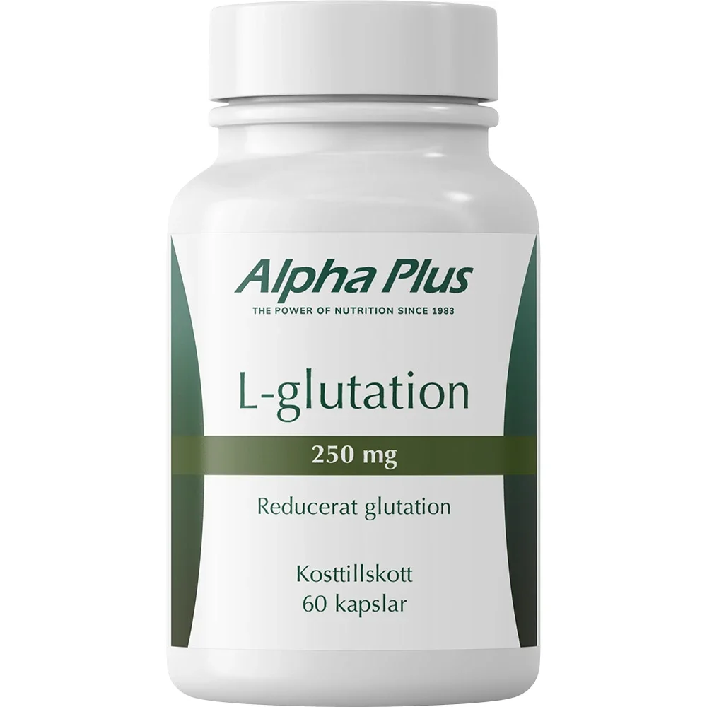 Alpha Plus L-glutation 250 mg 60 kapslar från Alpha Plus – köp hos Apotek Hjärtat