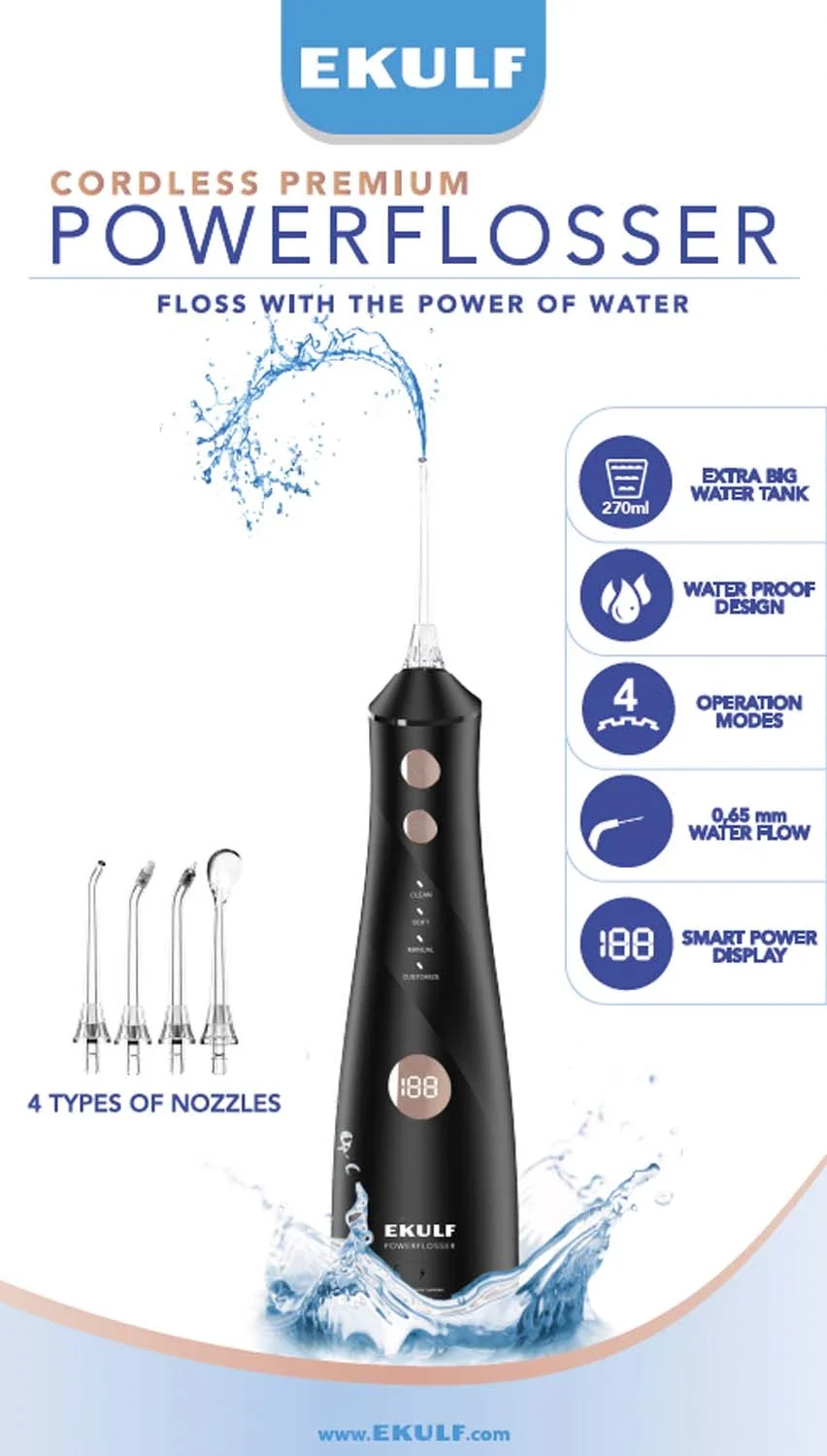 Ekulf PowerFlosser Premium Black från Ekulf – köp hos Apotek Hjärtat