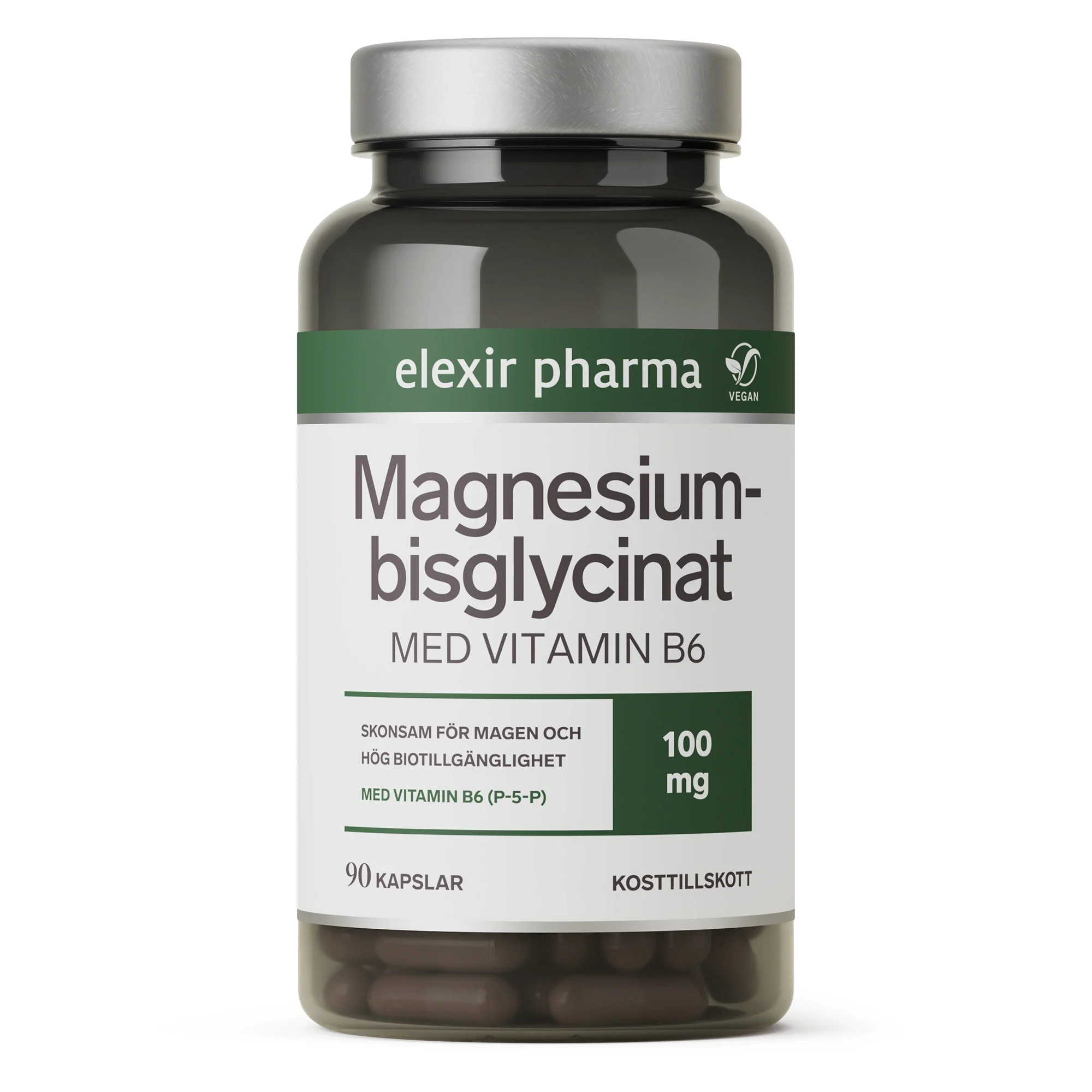 Elexir Pharma Magnesiumbisglycinat 90 kapslar från Elexir Pharma – köp hos Apotek Hjärtat
