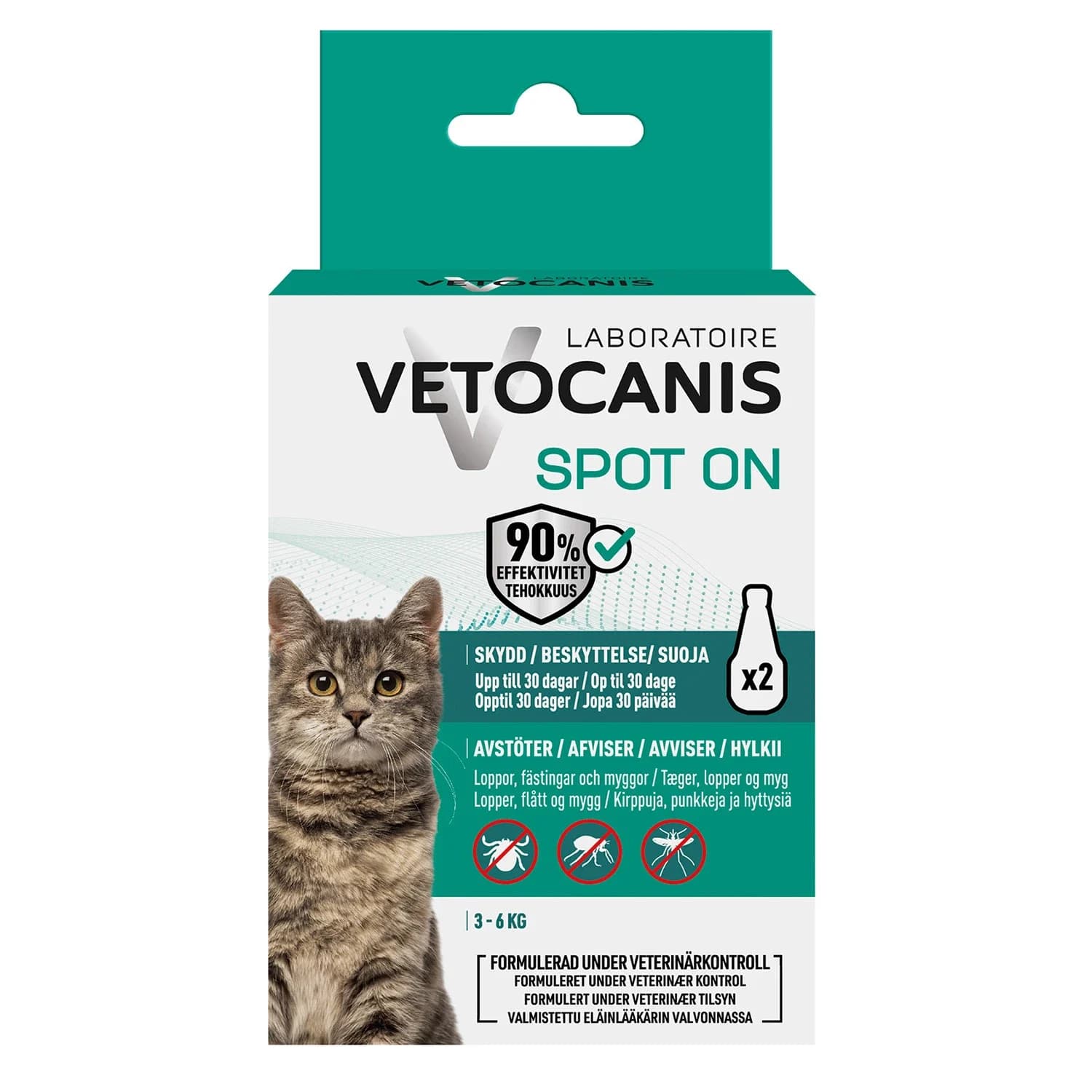 Vetocanis Anti-parasit Spot on Katt 2x1,2 ml från Vetocanis – köp hos Apotek Hjärtat