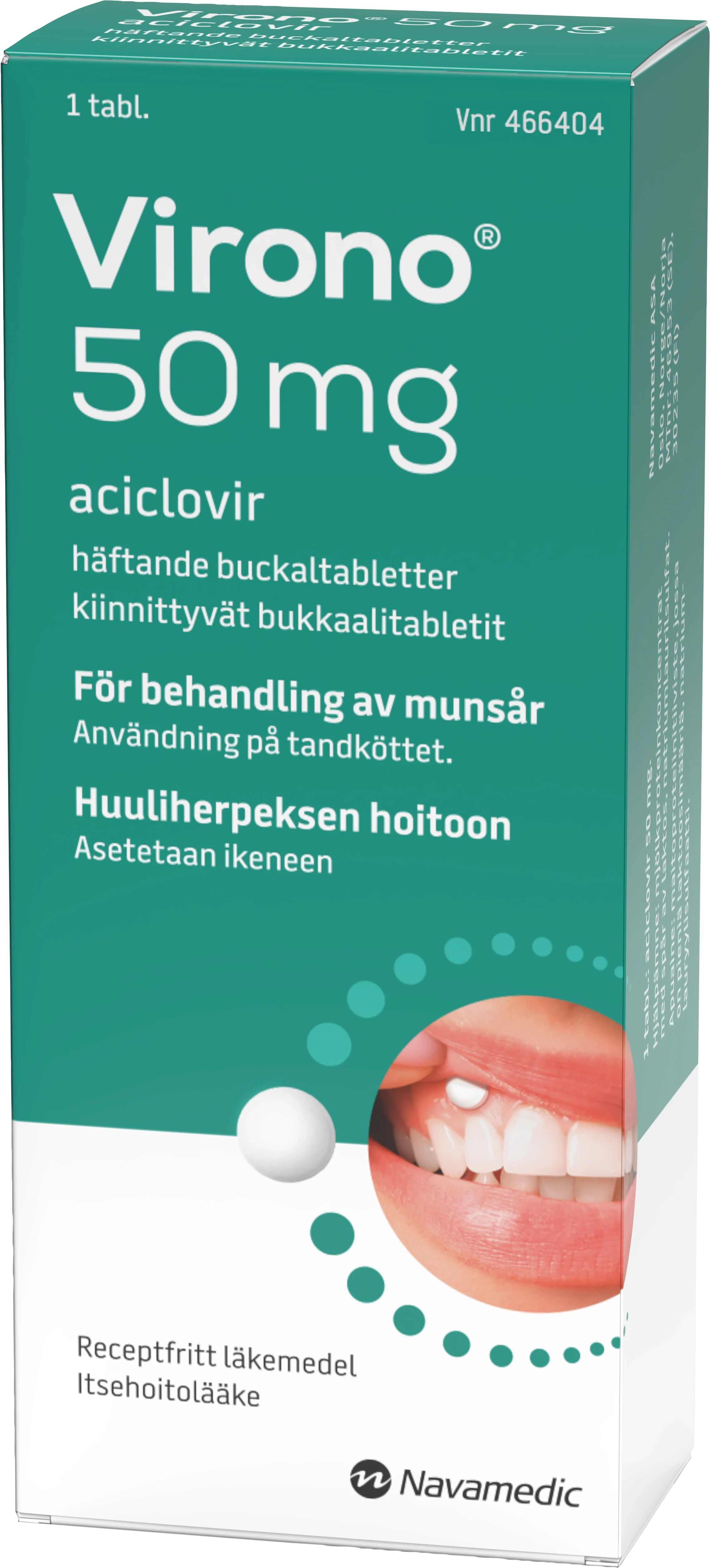 Virono Buckaltablett Häftande 50mg 1 st från Virono – köp hos Apotek Hjärtat
