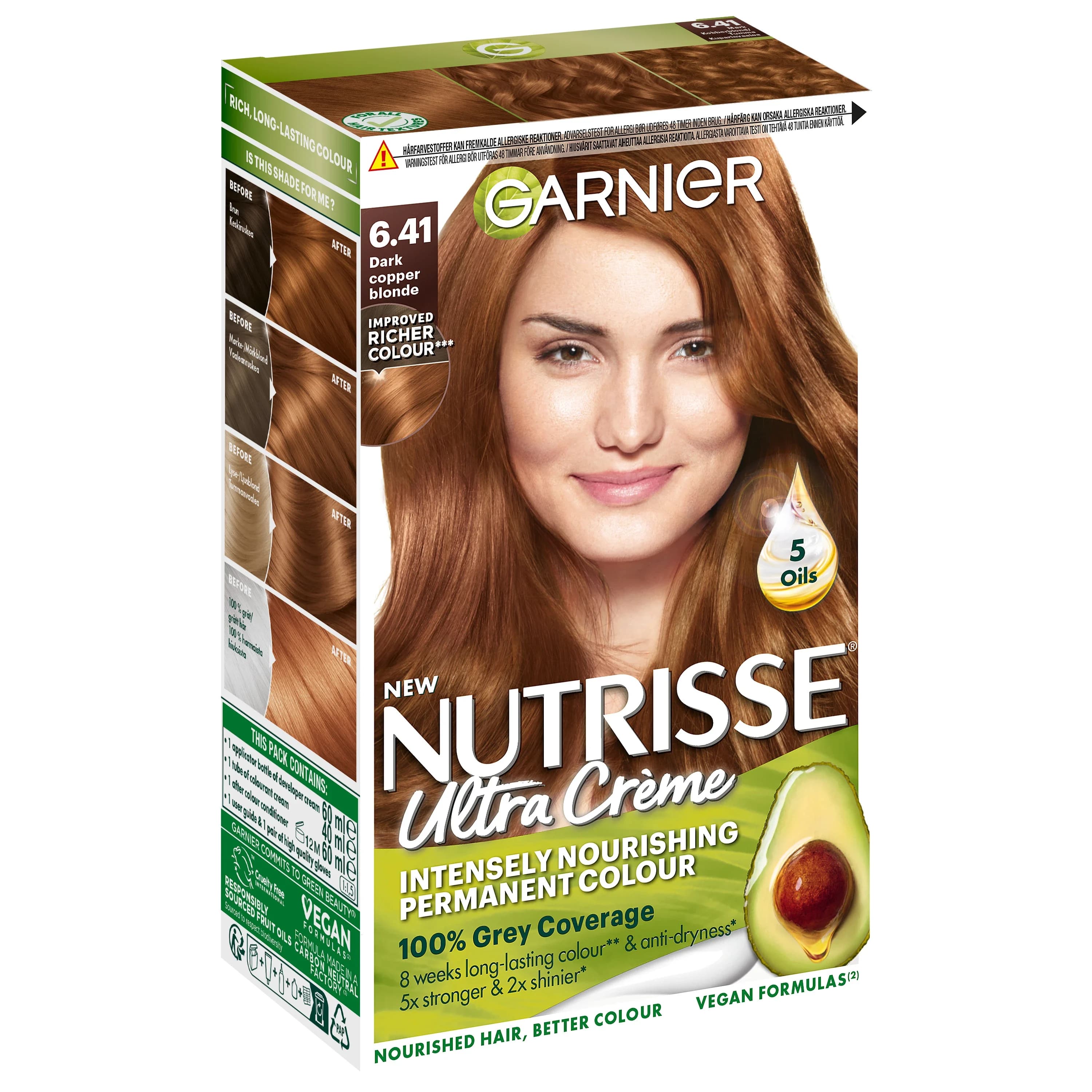 Garnier Nutrisse Ultra Color Permanent Hårfärg 1 pack 6.41 Dark Copper Blonde från Garnier – köp hos Apotek Hjärtat