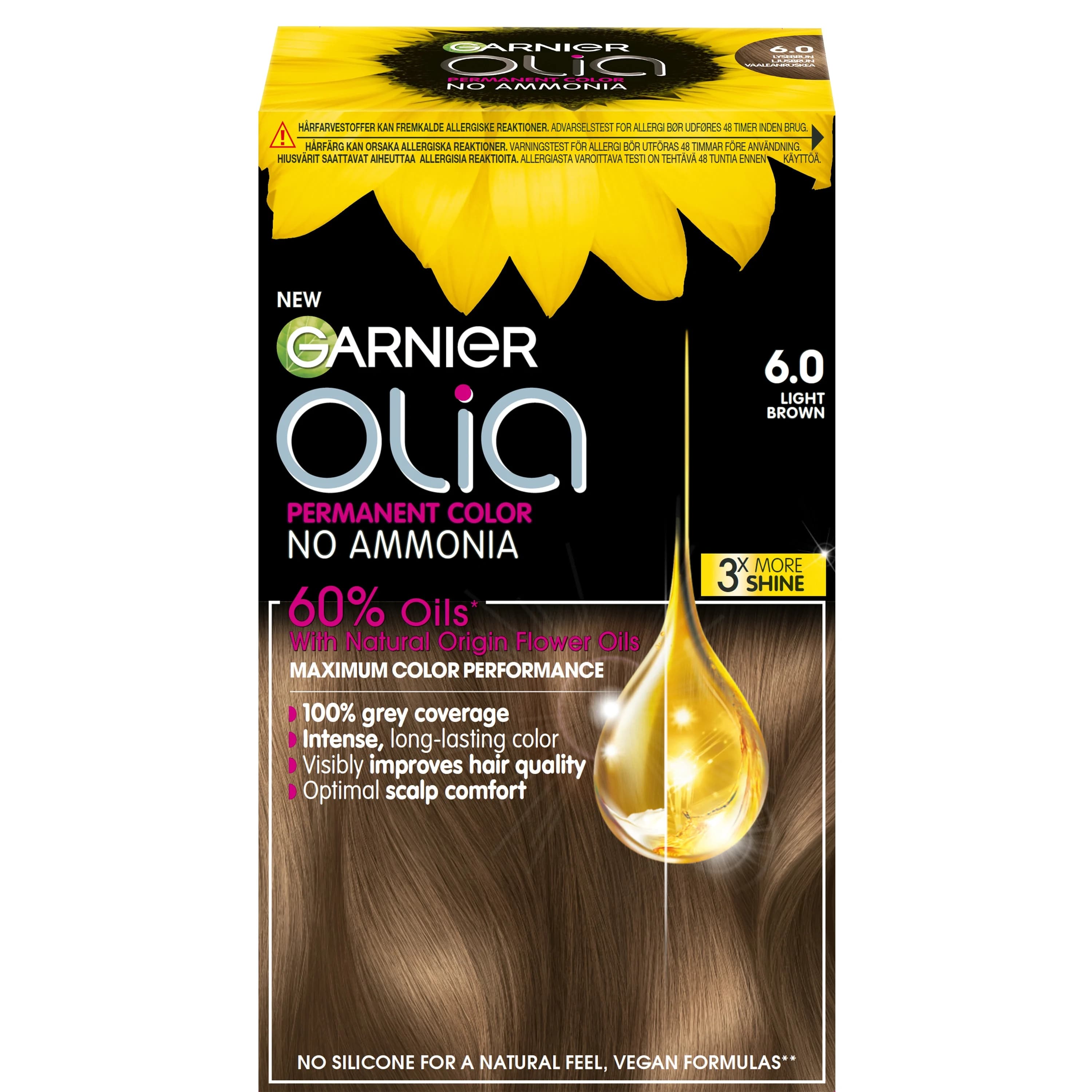 Garnier Olia Permant Hårfärg 1 pack 6.0 Light Brown från Garnier – köp hos Apotek Hjärtat