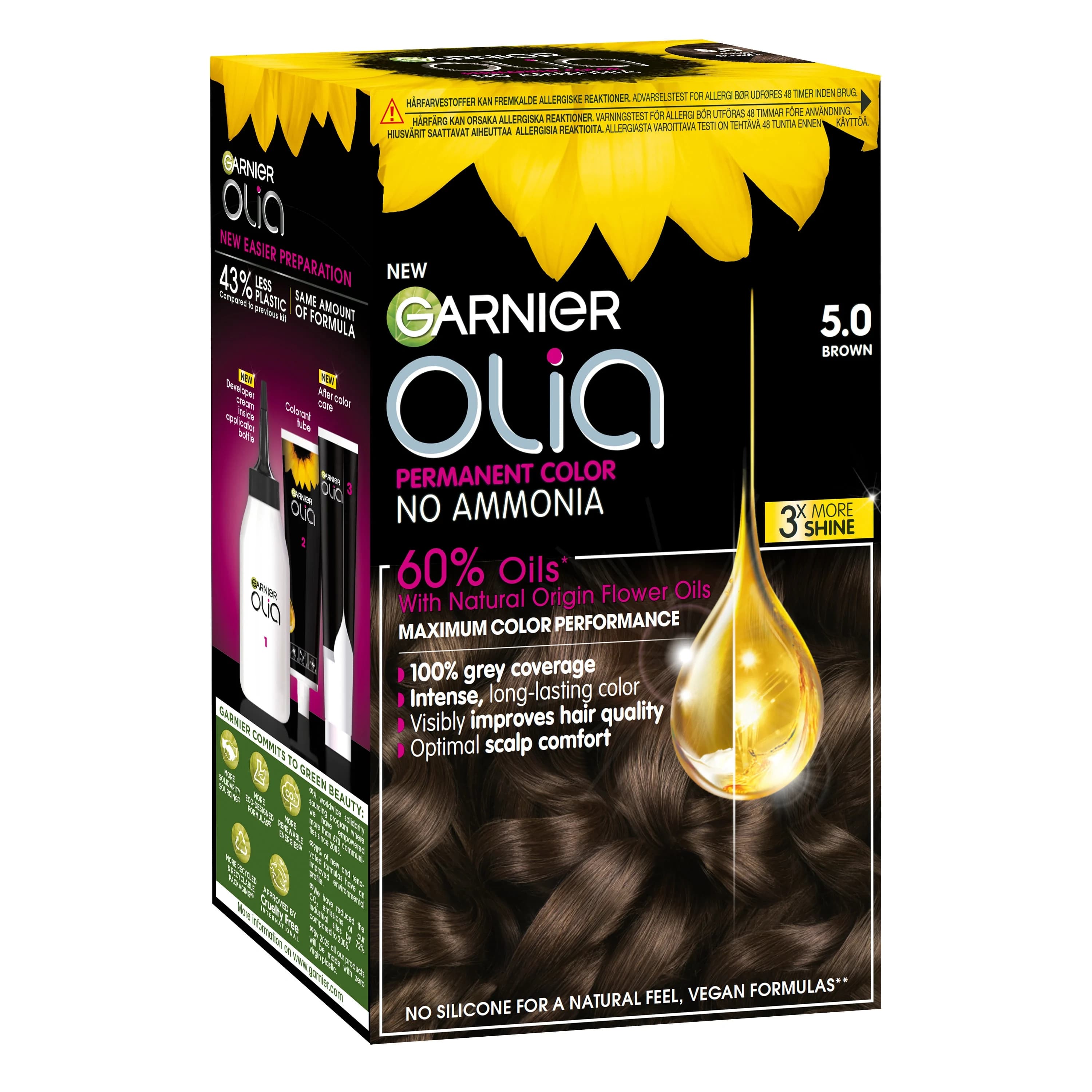 Garnier Olia Permant Hårfärg 1 pack 5.0 Brown från Garnier – köp hos Apotek Hjärtat