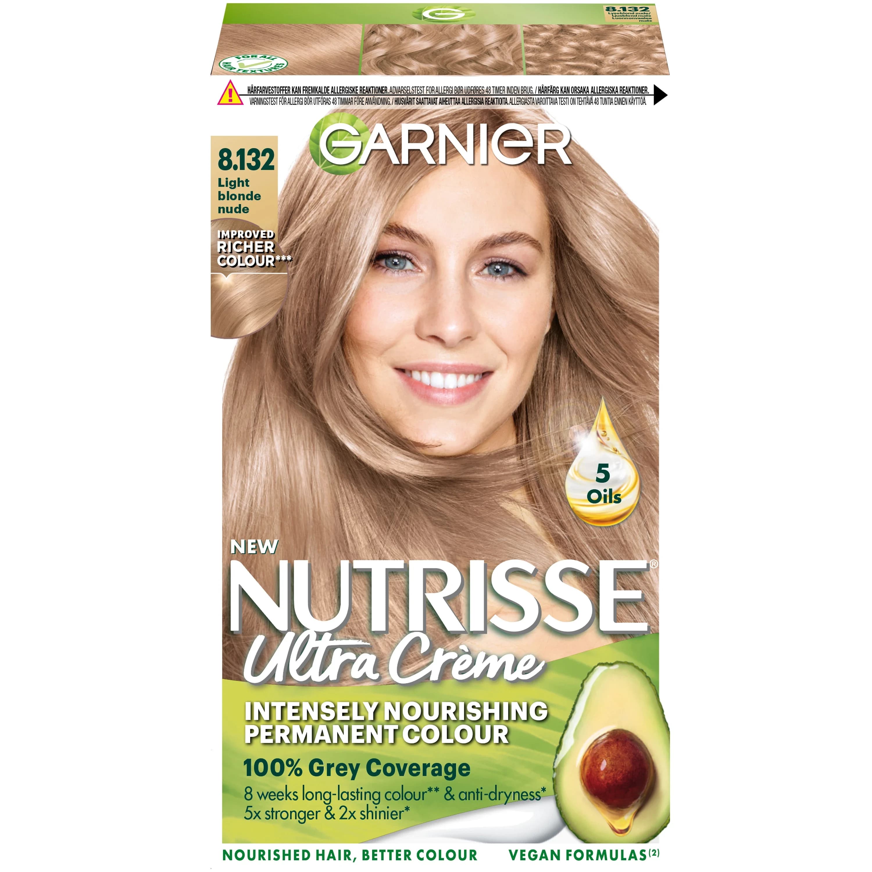 Garnier Nutrisse Ultra Color Permanent Hårfärg 1 pack 8.132 Light Blonde Nude från Garnier – köp hos Apotek Hjärtat
