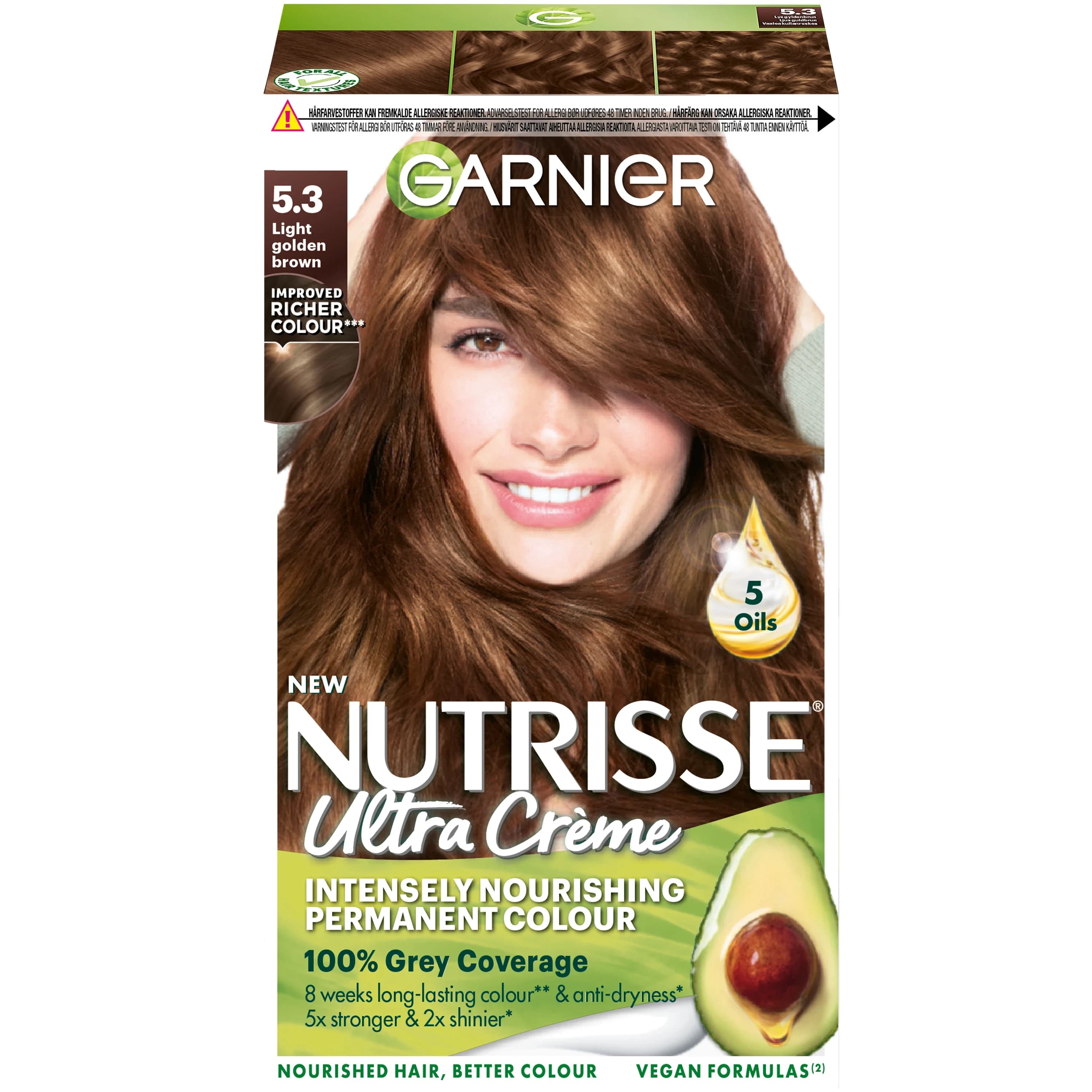 Garnier Nutrisse Ultra Color Permanent Hårfärg 1 pack 5.3 Light Golden Brown från Garnier – köp hos Apotek Hjärtat