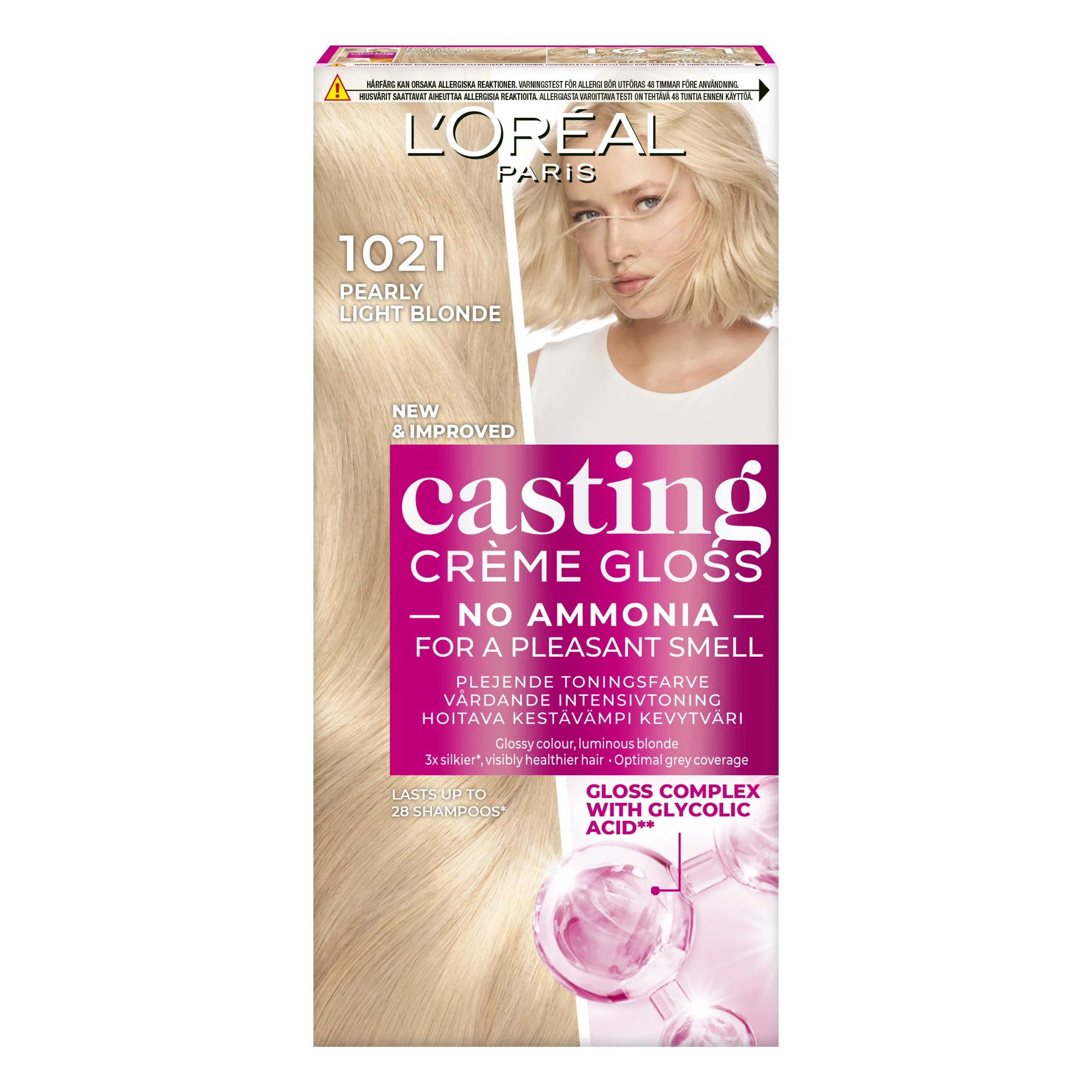 L'Oréal Paris Casting Crème Gloss Semi-Permanent Hårfärg 1-pack 1021 Pearly Light Blonde från L'Oréal Paris – köp hos Apotek Hjärtat
