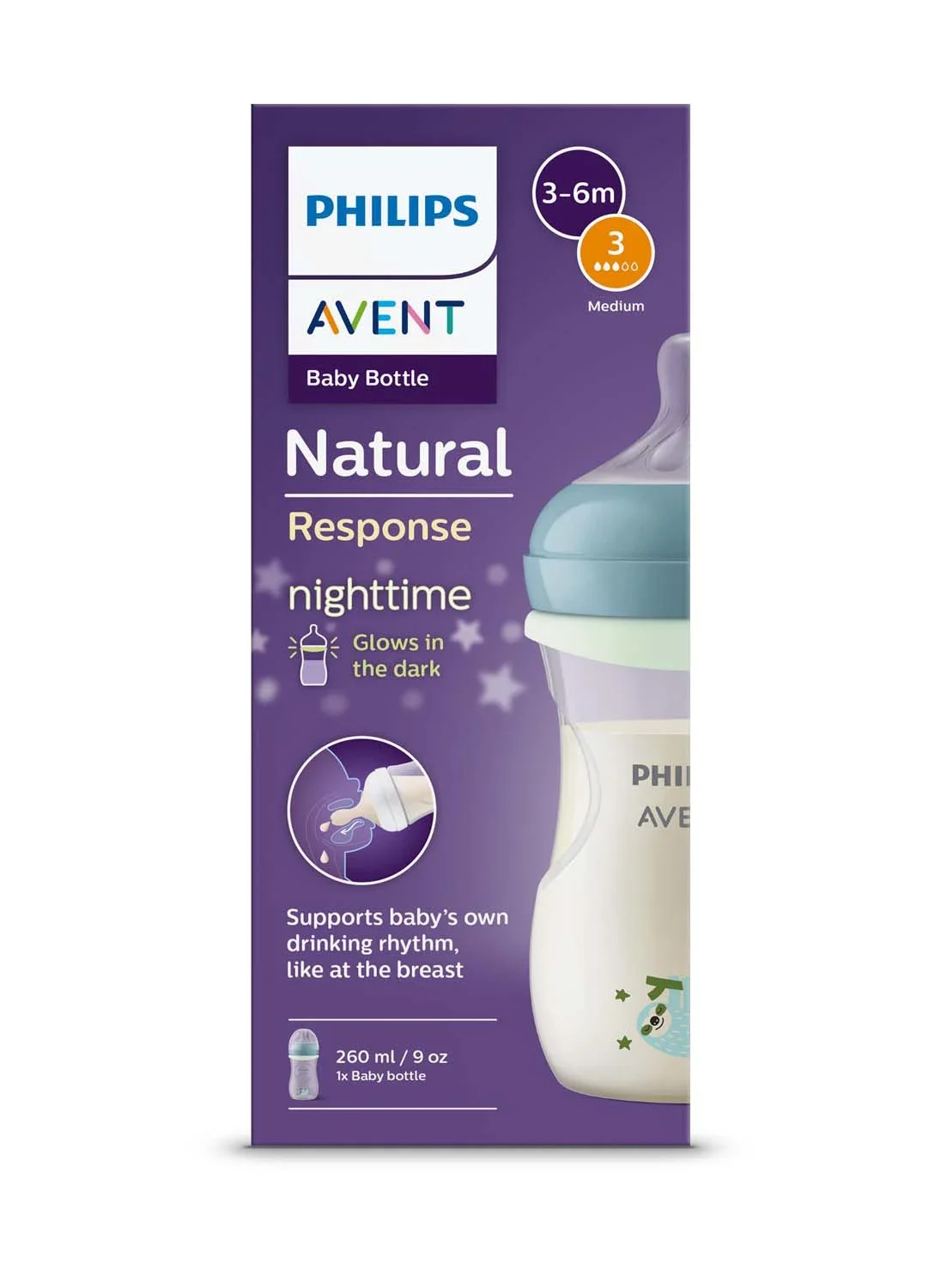 Philips Avent Natural Response Flaska Nighttime 260 ml från Philips Avent – köp hos Apotek Hjärtat