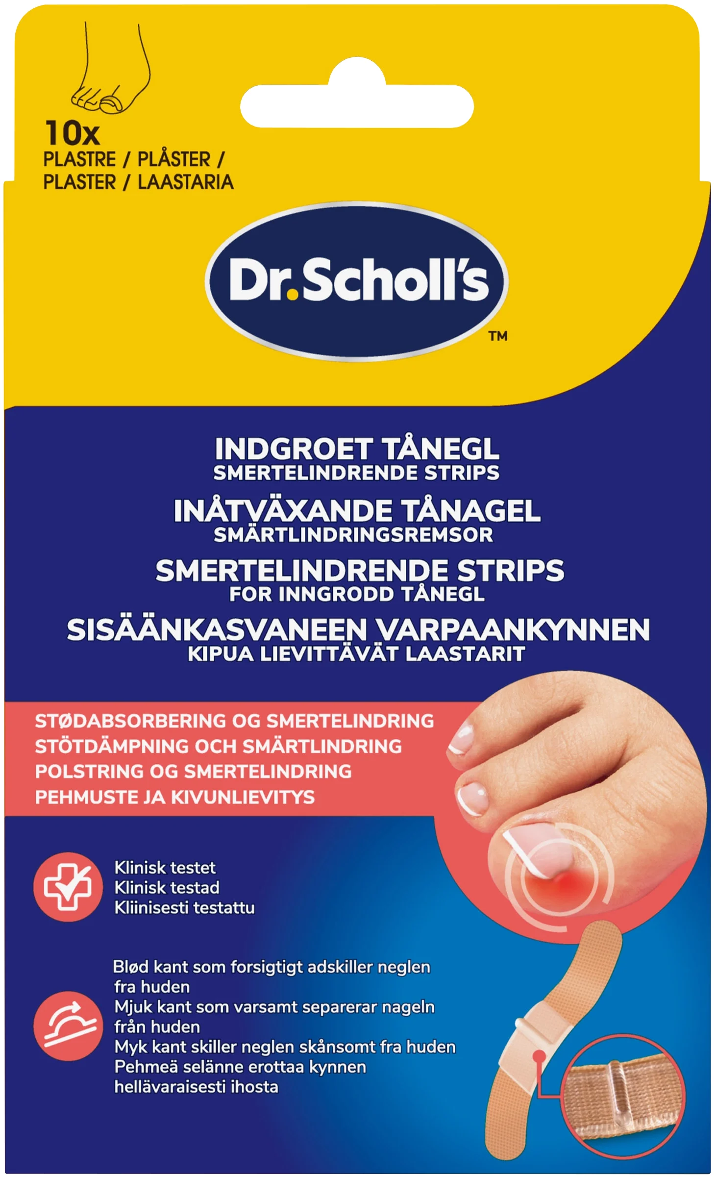 Dr. Scholl's Smärtlindringsremsor För Inåtväxande Tånagel 10 st från Scholl – köp hos Apotek Hjärtat