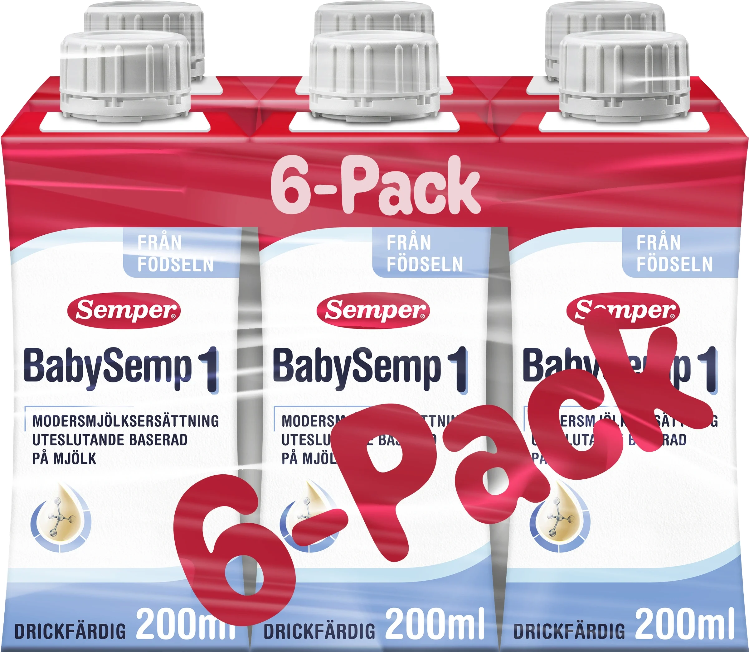 Semper BabySemp 1 Drickfärdig modersmjölksersättning 6x200ml från Semper – köp hos Apotek Hjärtat