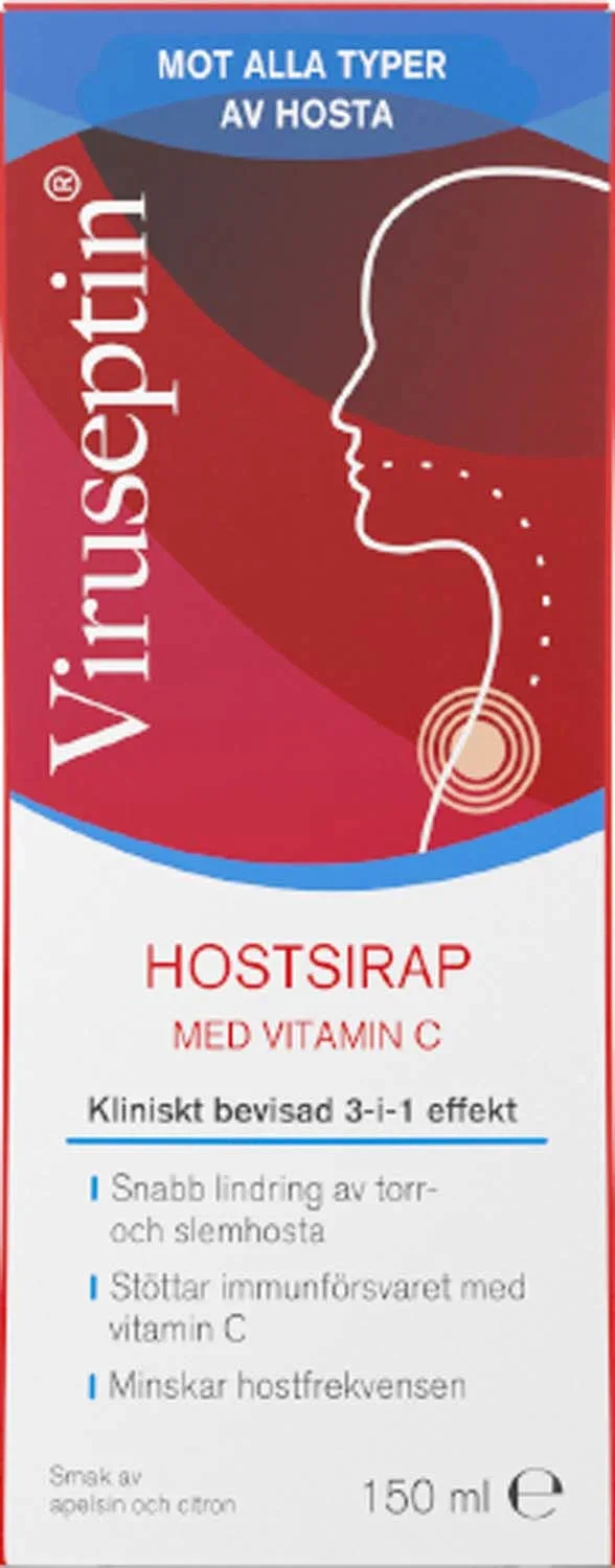 Viruseptin Hostsirap Med Vitamin C 150 ml från Viruseptin – köp hos Apotek Hjärtat