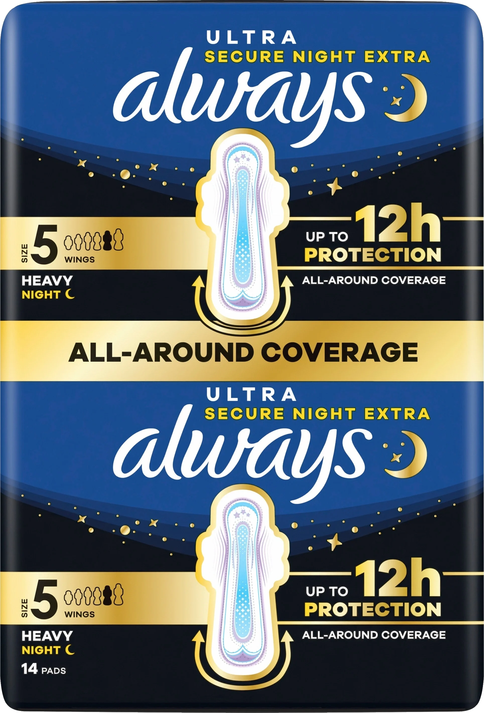 Always Ultra 5 Secure Night Extra Bindor BigPack 14 st från Always – köp hos Apotek Hjärtat