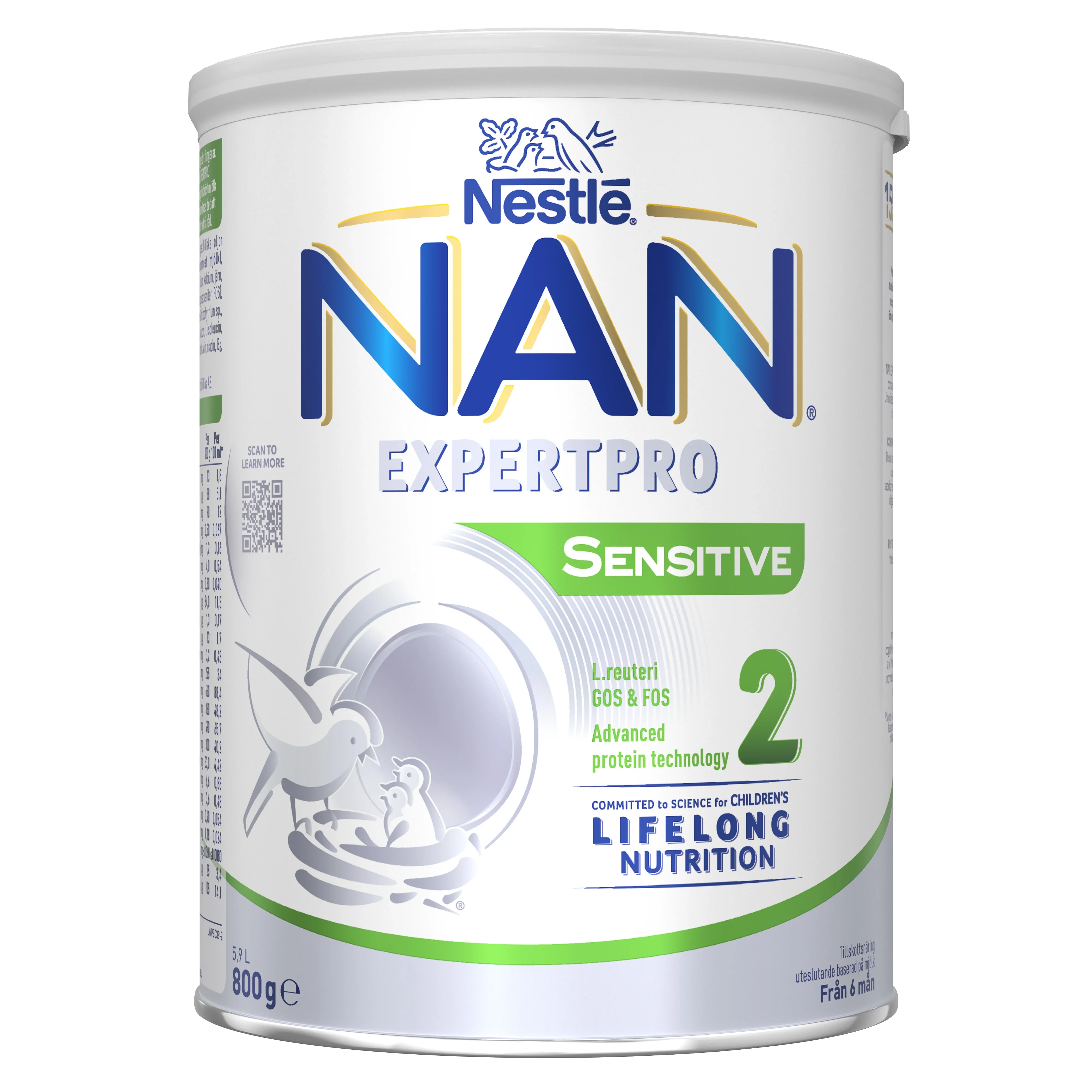 NAN Expertpro Sensitive 2 Tillskottsnäring 800 g från Nan – köp hos Apotek Hjärtat