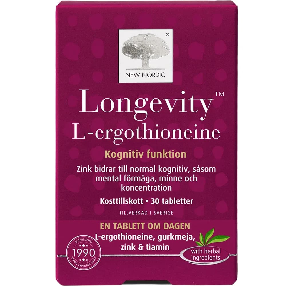 New Nordic Longevity L-ergothioneine 30 st från New Nordic - köp hos Apotek Hjärtat
