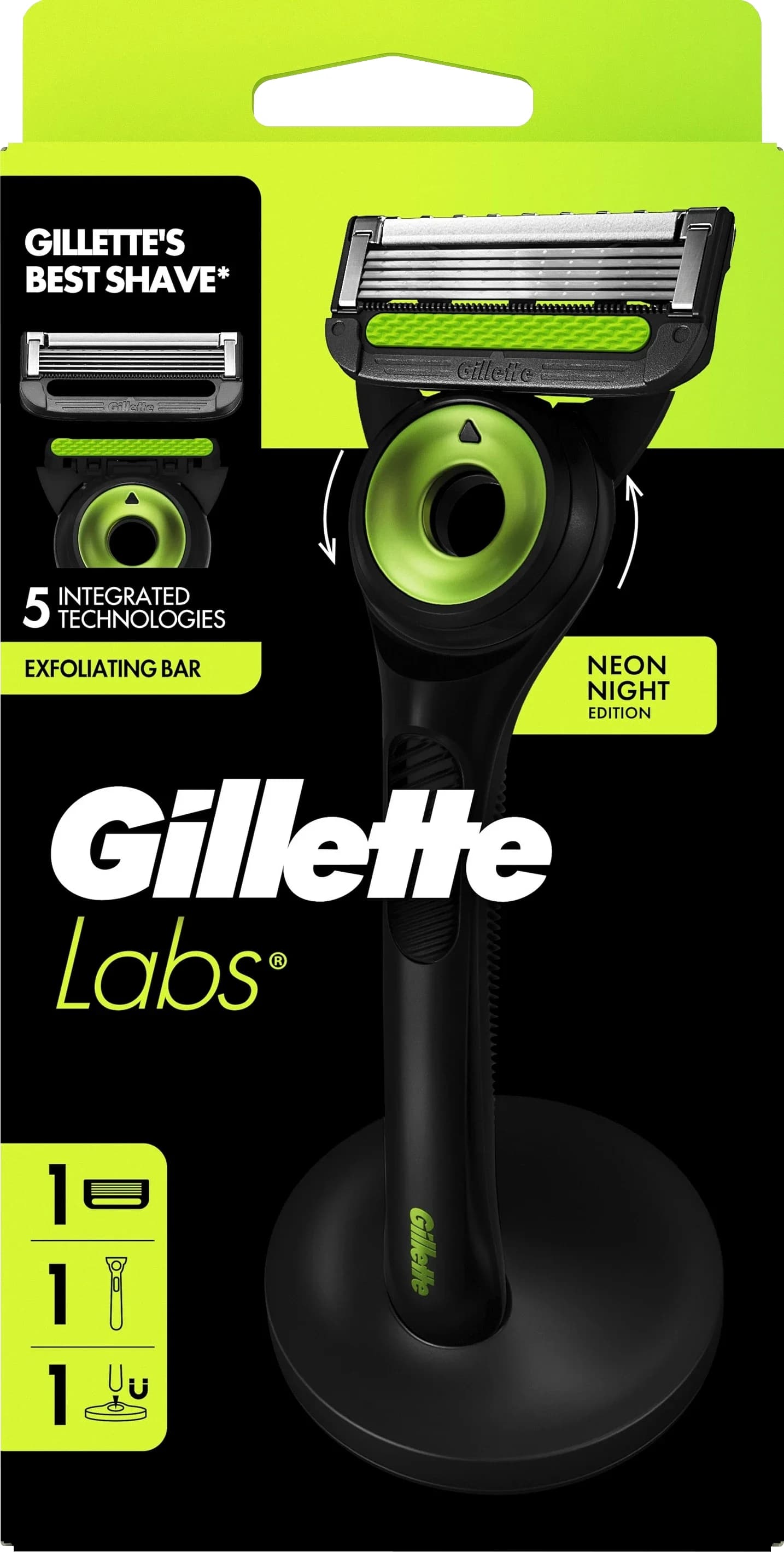 GilletteLabs Rakhyvel med Exfoliating Bar Neon Night Edition 1 rakblad från Gillette Labs – köp hos Apotek Hjärtat