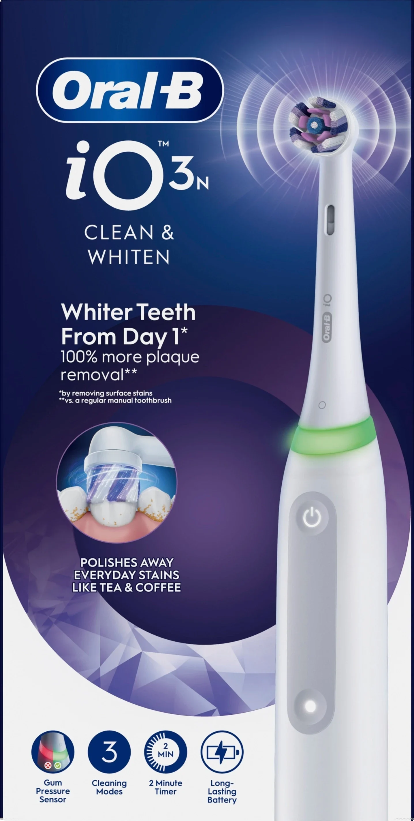 Oral-B iO3 Eltandborste Vit 1 Radiant White från Oral-B – köp hos Apotek Hjärtat