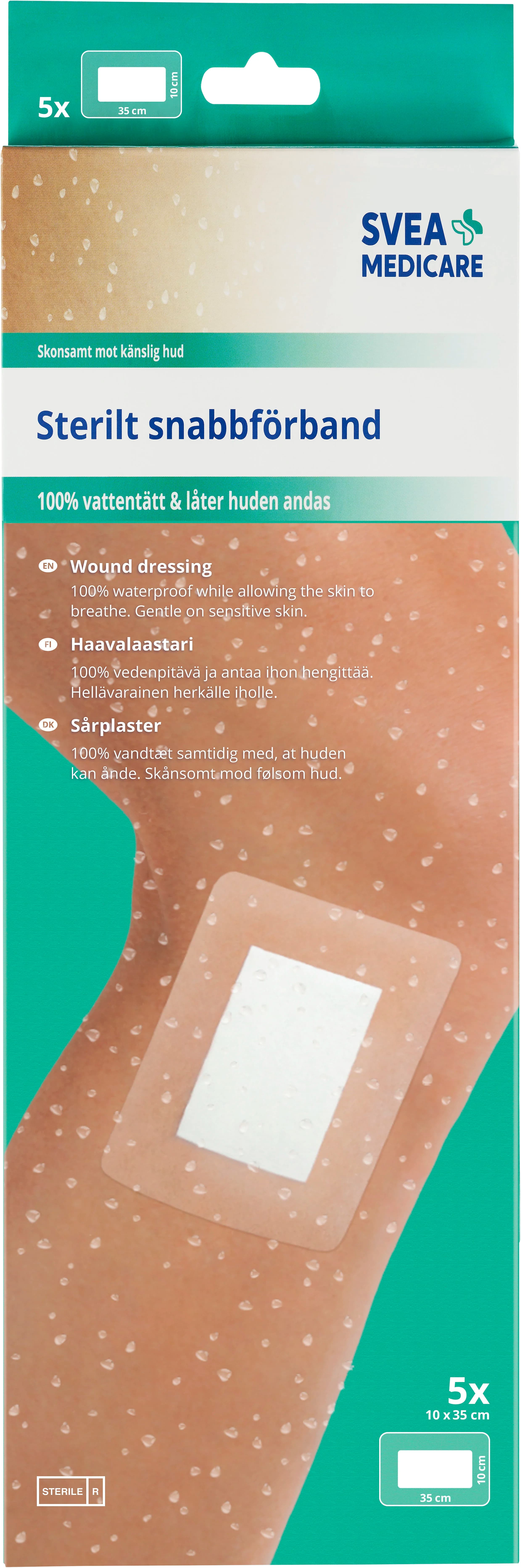 Svea Medicare Sterilt Snabbförband Vattentätt 10x35 cm 5 st från Svea Medicare – köp hos Apotek Hjärtat