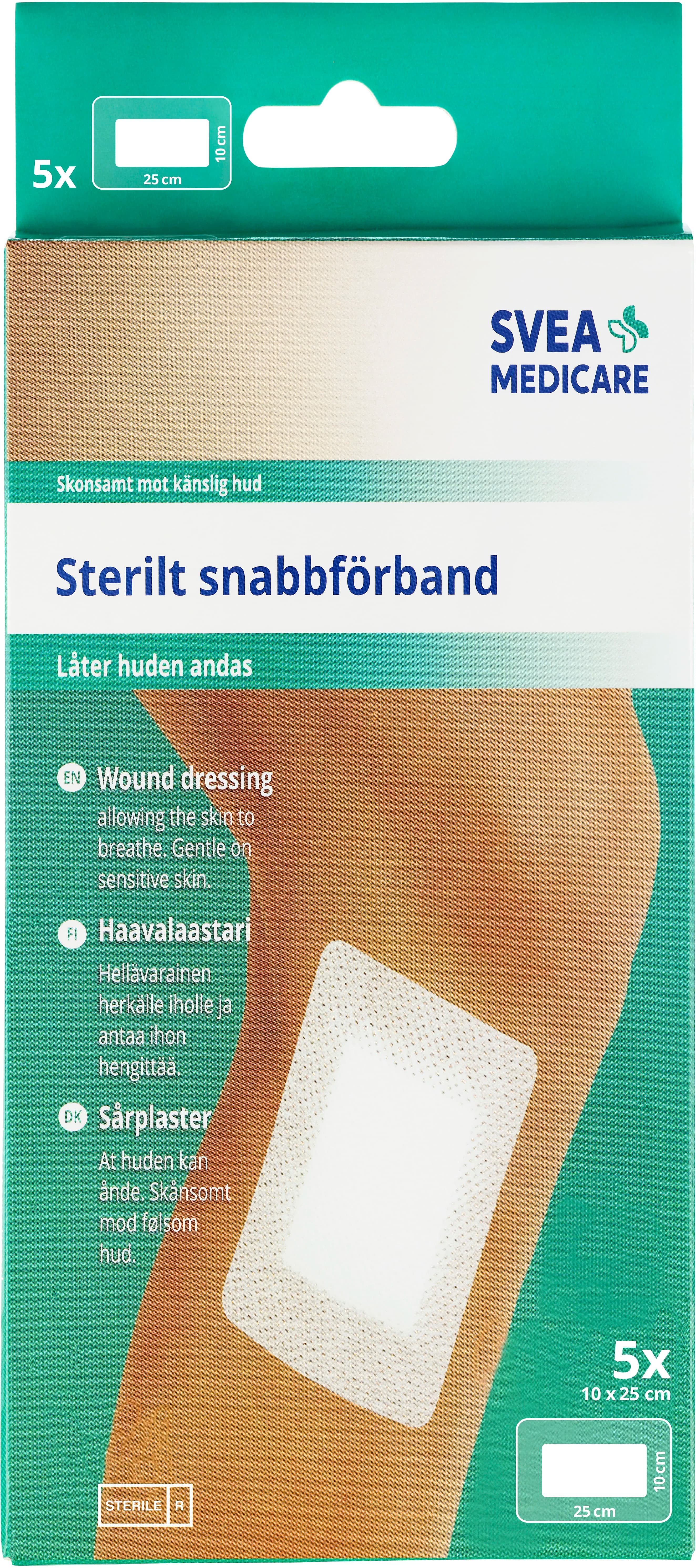 Svea Medicare Sterilt Snabbförband 10x25 cm 5 st från Svea Medicare – köp hos Apotek Hjärtat