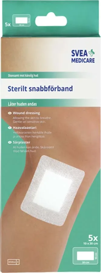 Svea Medicare Sterilt Snabbförband 10x30 cm 5 st från Svea Medicare – köp hos Apotek Hjärtat