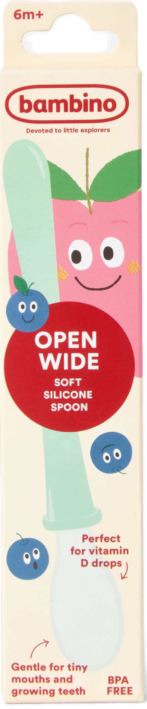 Bambino Open Wide Soft Silicone Spoon från Bambino – köp hos Apotek Hjärtat