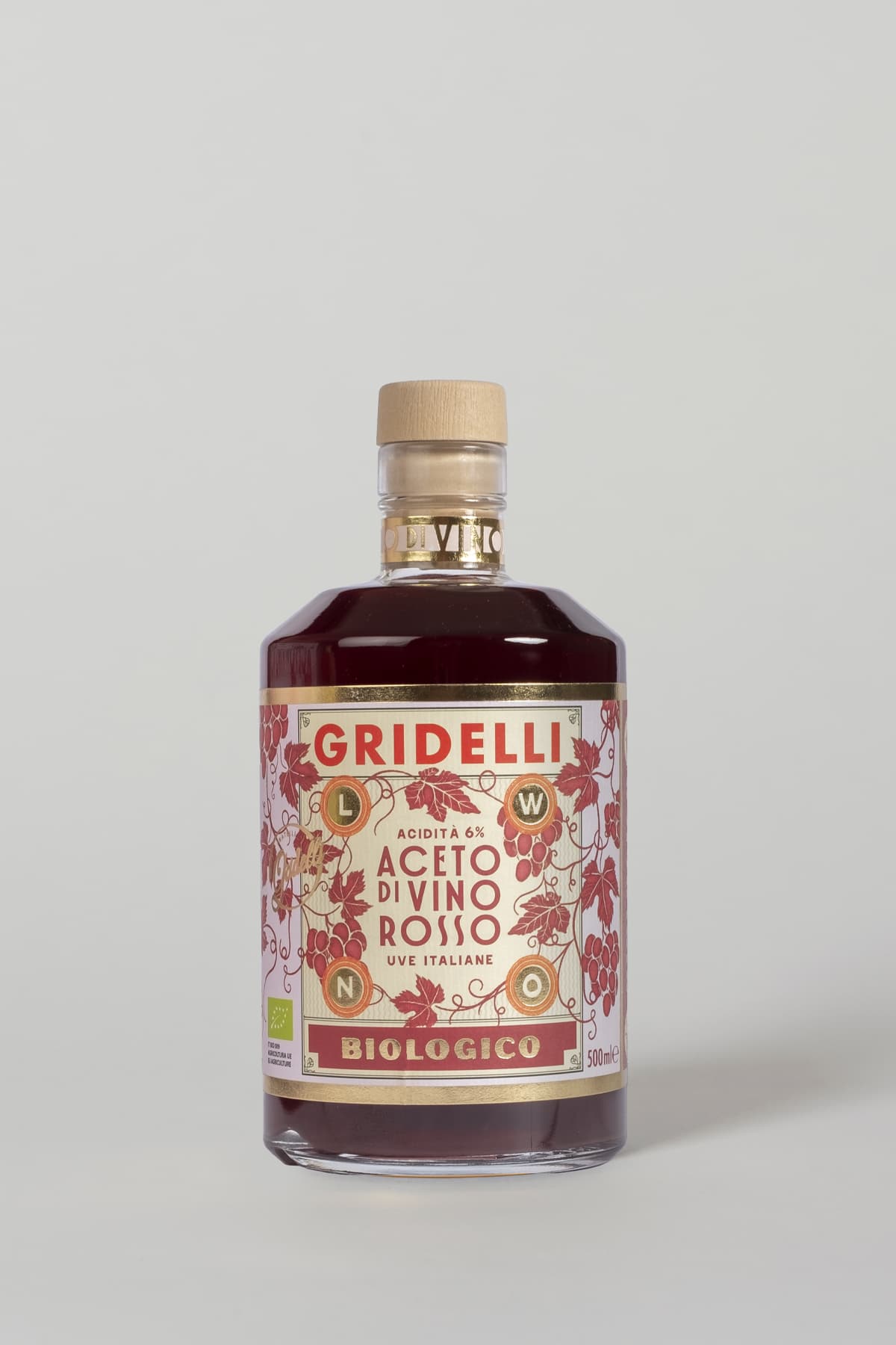 Aceto di vino rosso, 500 ml, Organic från Gridelli – köp hos Gridelli