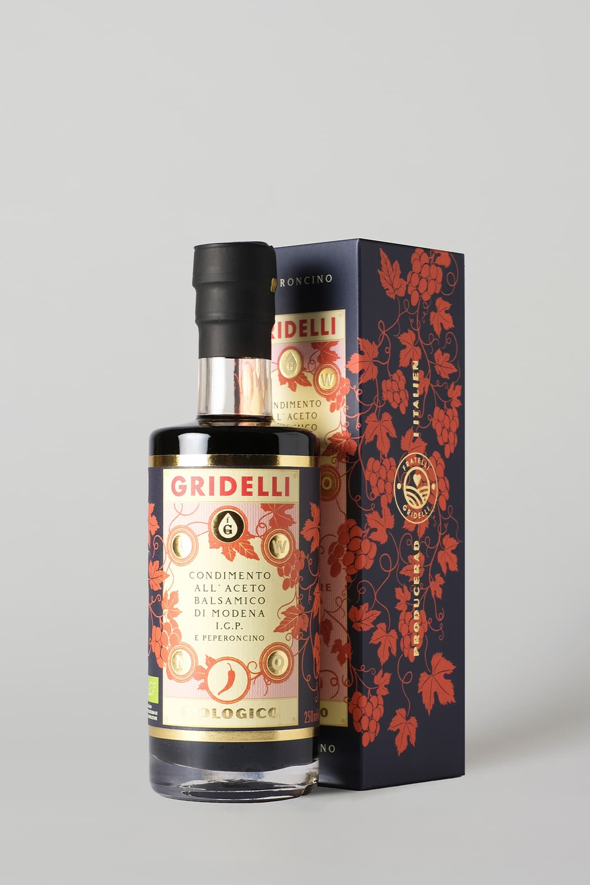 Aceto balsamico I.G.P., Peperoncino, 250 ml, EKO från Gridelli – köp hos Gridelli