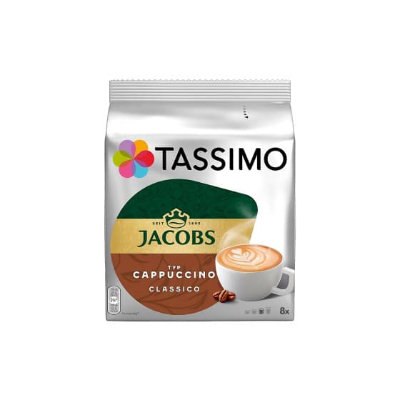 Kaffekapslar Tassimo Cappuccino Classico (kompatibla med Bosch Tassimo kapselmaskiner), 8+8 st. – från Tassimo – 80 kr – hos Coffee Friend