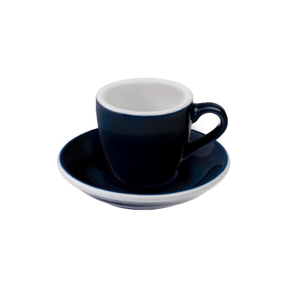 Espressokopp med ett underlägg Loveramics Egg Denim från Loveramics – köp hos Coffee Friend
