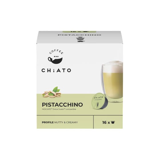 Kaffekapslar kompatibla med NESCAFÉ® Dolce Gusto® CHiATO Pistacchino, 16 st. – från Chiato – 76 kr – hos Coffee Friend