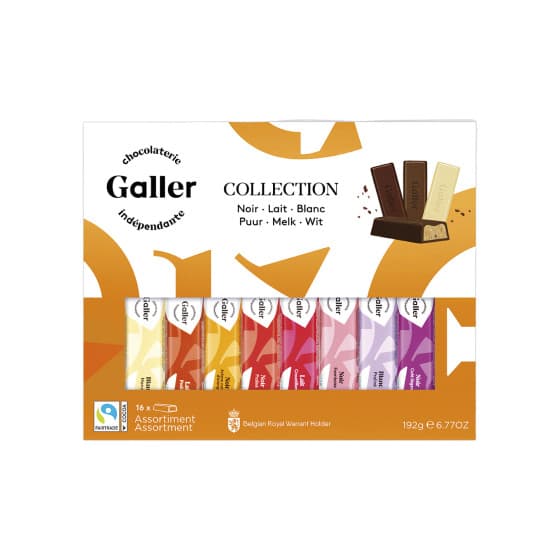 Presentask med chokladkakor Galler Mini Batons Collection, 16 st. från Galler – köp hos Coffee Friend
