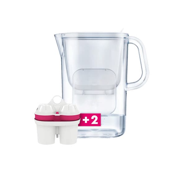 BWT AQUAlizer Baselight vattenfilterkanna med elektronisk timer, 2,7 l – Vit + 2 magnesiumfilter från BWT – köp hos Coffee Friend