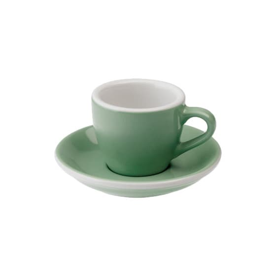 Espressokopp med ett underlägg Loveramics Egg Mint från Loveramics – köp hos Coffee Friend