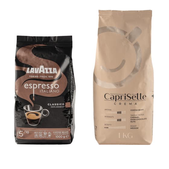 Kaffeebohnen Set Lavazza Espresso Italiano Classico + Caprisette Crema, 2 kg – 549 kr – hos Coffee Friend