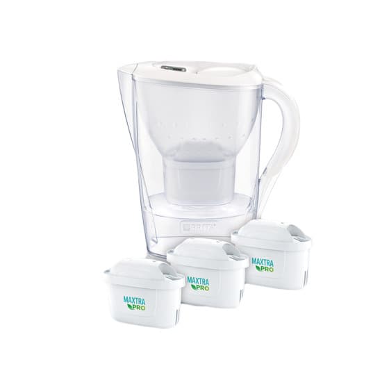 Vattenfilterkanna BRITA Marella Cool White, 2,4 l + 3 vattenfilter BRITA Maxtra+ från Brita – köp hos Coffee Friend