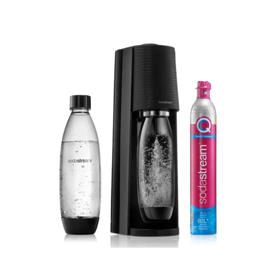 Kolsyrat vatten-beredare SodaStream Terra Black + 2 flaskor – från SodaStream – 800 kr – hos Coffee Friend