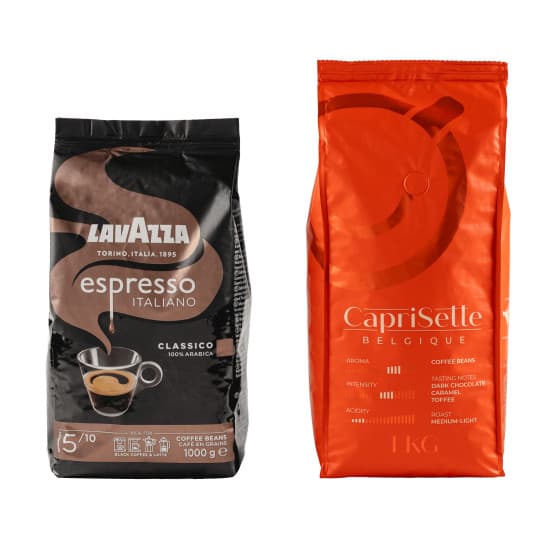 Kaffeebohnen Set Lavazza Espresso Italiano Classico + Caprisette Belgique, 2 kg – 549 kr – hos Coffee Friend