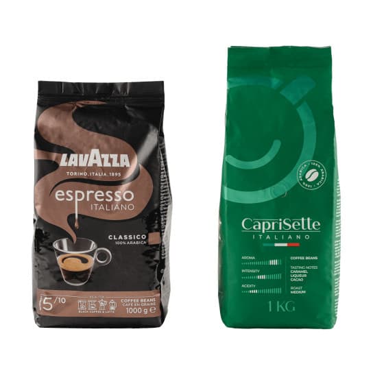 Kaffeebohnen Set Lavazza Espresso Italiano Classico + Caprisette Italiano, 2 kg – 582 kr – hos Coffee Friend