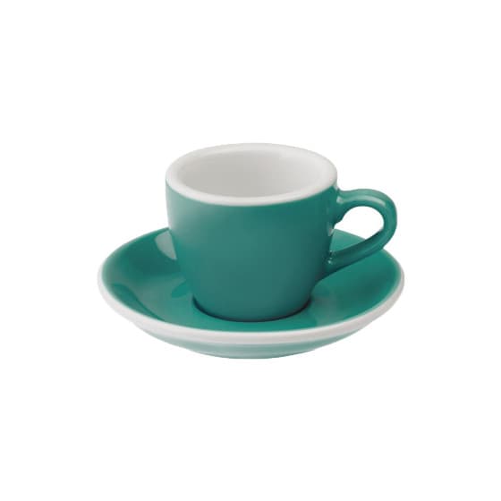 Espressokopp med underlägg Loveramics Egg Teal, 80 ml – från Loveramics – 180 kr – hos Coffee Friend