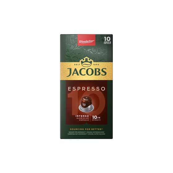 JACOBS Espresso 10 Intenso kaffekapslar för Nespresso®-maskiner, 10 st. från JDE – köp hos Coffee Friend