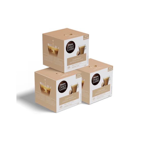 Set med kaffekapslar NESCAFÉ® Dolce Gusto® Cortado, 3 x 16 st. – från NESCAFÉ® Dolce Gusto® – 285 kr – hos Coffee Friend