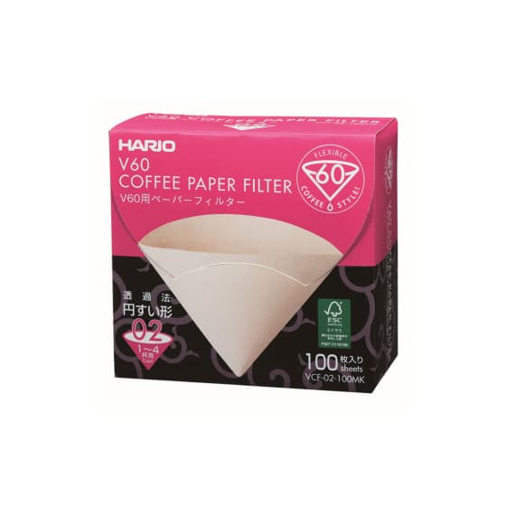 Pappersfilter Hario V60 02 MK, 100 st. från Hario – köp hos Coffee Friend