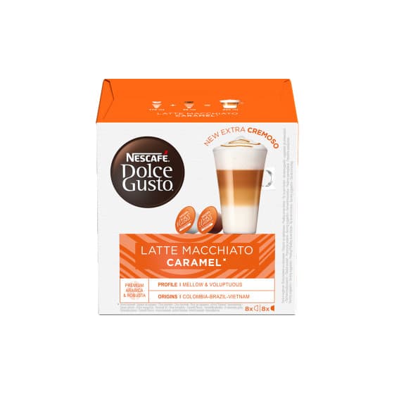 Kaffekapslar NESCAFÉ® Dolce Gusto® Caramel Latte Macchiato, 8 × 8 st. – från NESCAFÉ® Dolce Gusto® – 53 kr – hos Coffee Friend
