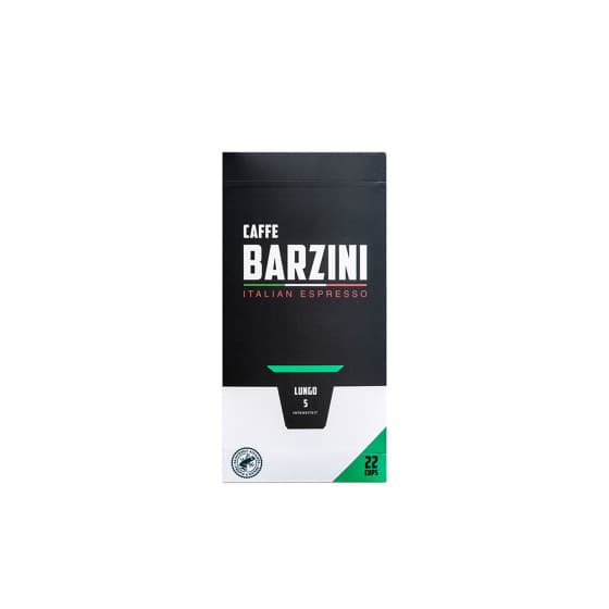 Kaffekapslar kompatibla med Nespresso® Caffe Barzini Lungo, 22 kpl. – från Barzini – 70 kr – hos Coffee Friend